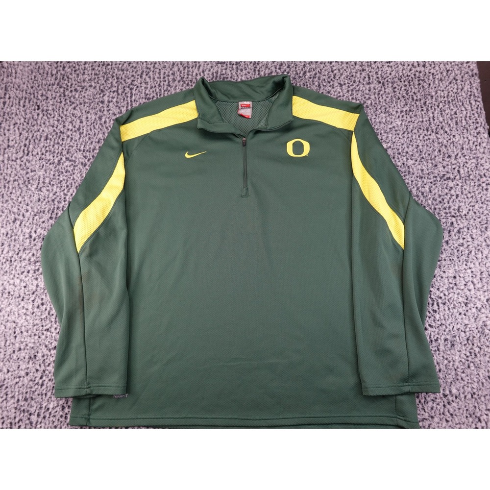 Nike Quarter-Zip Pullover Mens 4XL Green Oregon Ducks Fair Stained Big & Tall